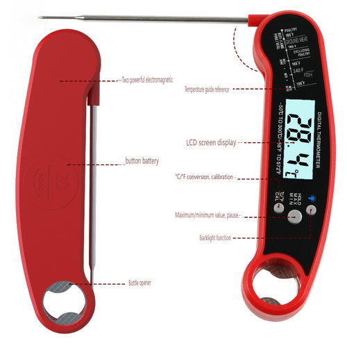 BBQ Instant Read Meat Thermometer Waterproof Digital Food Probe