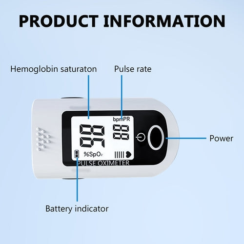 Fingertip Pulse Oximeter Blood Oxygen Meter SpO2 Monitor, Blood Oxygen