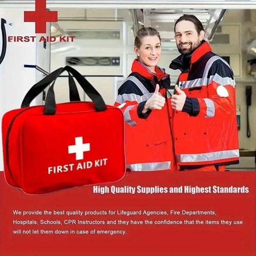 173pcs Large First Aid Kit: Portable Bag For Outdoor Hunting, Hiking,
